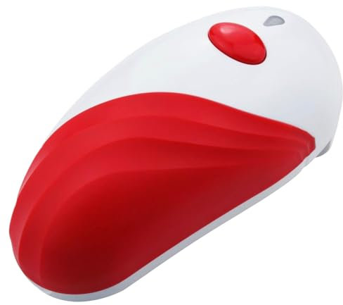 Abrelatas eléctrico para cualquier tamaño de latas Abrelatas automático apto para alimentos manos libres Abrelatas portátiles con pilas para personas mayores con borde liso Abrelatas rojos para person