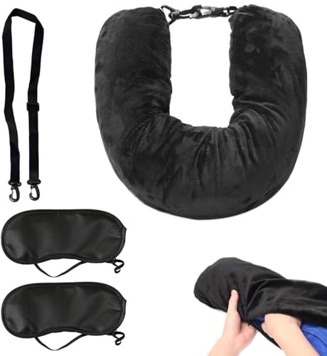 1 Cuscino Da Viaggio, 2 Mascherine Per Dormire, Cuscino Da Aereo, Cuscino Per Il Collo Portatile, Cuscino Da Viaggio, Accessori Da Viaggio.