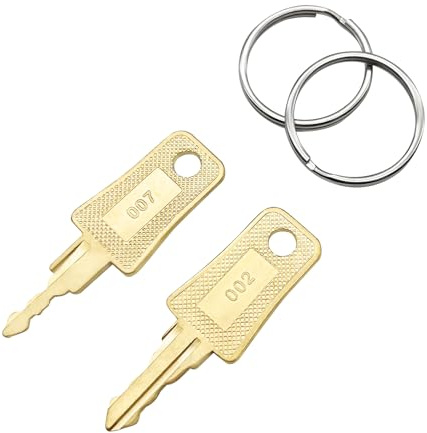 Schlüssel für TSA007 TSA002 für TSA-Schloss - 2 Stück Schlüssel für TSA007 & TSA002 für TSA Kofferschloss, Key für TSA Passend für TSA Kofferschloss, Kompakt und Tragbar, Praktisch für Reisen (Golden)