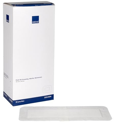 ABENA Apósito Adhesivo Postoperatorio Estéril | Hipoalergénico, Absorbente, Transpirable y Flexible | Sin Látex(10X25 Centímetros, 40.0, unidad)