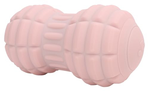 Vibrierender Erdnuss-Massageball, Elektrischer Doppel-Lacrosse-Massageball, 4 Vibrationsgeschwindigkeiten, Tiefengewebe-TPE-Triggerpunkt-Massagerolle für die Nacken- und (Rosa)