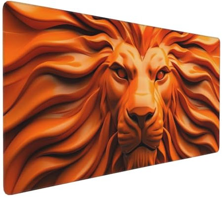 Gaming Tapis de Souris Le Lion, Grand Tapis de Souris XXL 1600x800x3 mm, Tapis Souris pour Clavier et Bureau, avec Bords Surpiqués et Dos Antidérapant, for Gamer Gaming Accessoire E-901