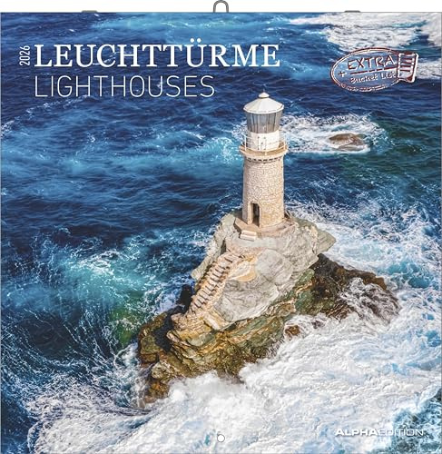 Alpha Edition - Leuchttürme 2026 – Broschürenkalender 30x30 cm – Wandkalender – Für Leuchtturm- & Küstenliebhaber – 12 Leuchtturm-Motive – Mit Platz ... Feiertagen & Ferienterminen: Lighthouses
