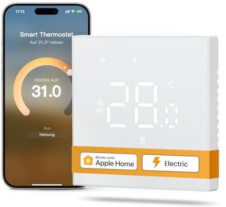 MIUCDA Smart Thermostat Matter Elektrische Fussbodenheizung WiFi Raumthermostat Digital Heizungsthermostat Kompatibel mit Homekit，Alexa, Google Home，SmartThing