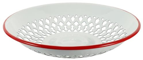 IMIKEYA Cestino Smaltato Materiale Smalto Resistente Design Traforato Blu per Frutta e Snack per Picnic e Conservazione di Alimenti Secchi