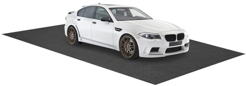 COSTWAY Garage golvmatta, 600 x 220 cm bil oljematta, oljematta, halkfri och vattentät och återanvändbar, garagematta, halkmatta med dubbelsidig tejp för verkstad, garage