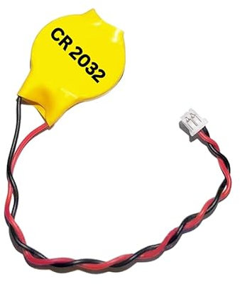 Eunicell - 1 x CR2032 CMOS 3V Lithium Button Coin Cell Battery with Molex 2-Pin (51021-0200) Connector - Replacement Battery For Desktop Computers Laptops and Motherboards