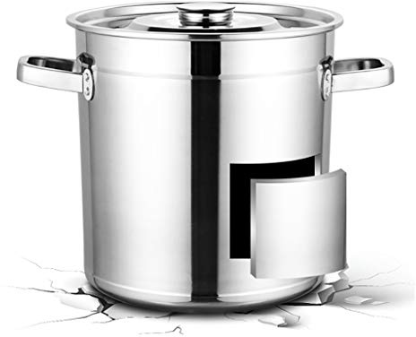 Generico Pentola Grande in Acciaio Inox - Pentola Professionale Adatta all'induzione con Coperchio, 40 cm x 40 cm, Ideale per Tutti i Piani Cottura - Perfetta per zuppe, stufati e per Cucinare pasti