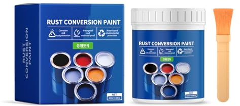 Pintura inhibidora de óxido a base de agua de 300 g con pincel que ofrece un revestimiento protector resistente a la intemperie y colorido para superficies de metal, embellecimiento de superficies de