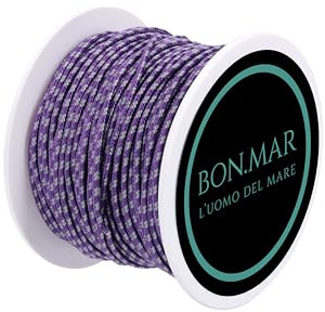 BON.MAR Leine aus Dyneema beschichtet, Sk 75, Spule 50 m, violette Einsätze grau, Ø 1,5 mm