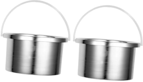 WEKADRIN 2 Pièces Pot Intérieur Aluminium pour Chauffe Cire Récipient de Remplacement Résistant à Haute Température Compatible avec Machine à Épiler pour Épilation Professionnelle