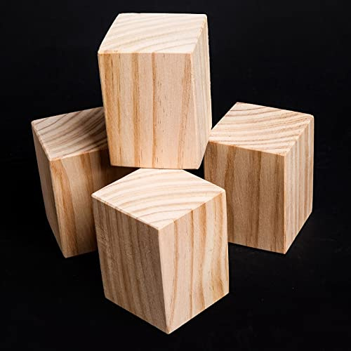 Massivholz-Möbelbeine – 4 Stück Holztisch- und Sofa-Beine, Erhöhung für Kaffee- und Esstische & stilvolle verschiedene 7 x 7 x 5 cm