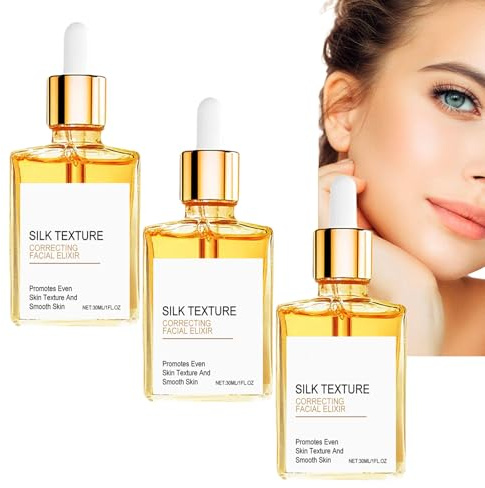 Aceite corporal de seda hidratante y aclarante: elixir facial y corporal ligero, reafirmante, profundo, no graso, mejora la textura y el tono de la piel (3 unidades)