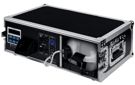 Machine à fumée de scène 1500 W, machine à fumée 3 L avec télécommande, DMX, flight case, écran LCD, minuterie, sortie de fumée réglable, pour bar, club, mariage