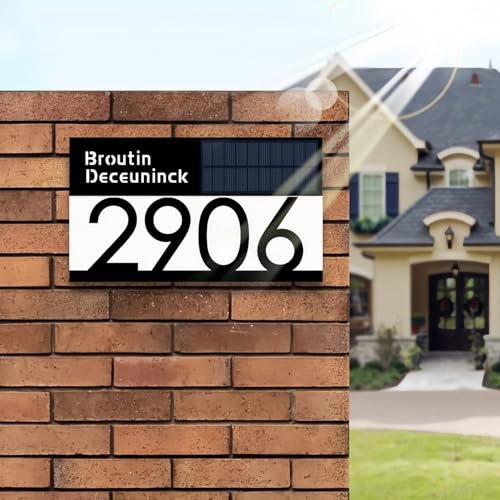 Individuell Gestaltbare Solar-Türplatte – Wasserdichte, Beleuchtete Adressplakette – Solarbetriebenes Hausnummernschild Für Haus, Garten, Wohnung Oder Geschäft