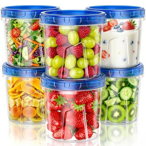 Wwtop Frischhaltedosen mit Deckel 6 x 720ml, Vorratsdosen mit Deckel Luftdicht, Meal Prep Boxen, Auslaufsicher Aufbewahrungsbox Gefrierdosen Küche, BPA-frei, Mikrowellen und Mikrowellengeeignet