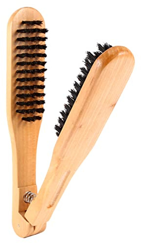 Dioche Bamboo BruPeine de Peluquería profesional: Herramienta Alisadora de Cepillos Dobles Antiestático de Madera Liviana para un Peinado sin Esfuerzo