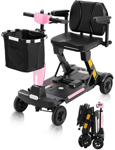 Ecomobi MS02 F Fully Folding Mobility Scooters for Adults 5 mph, 53 lbs Lightweight Electric Wheelchair, 43 Turning Radius, Digital Display