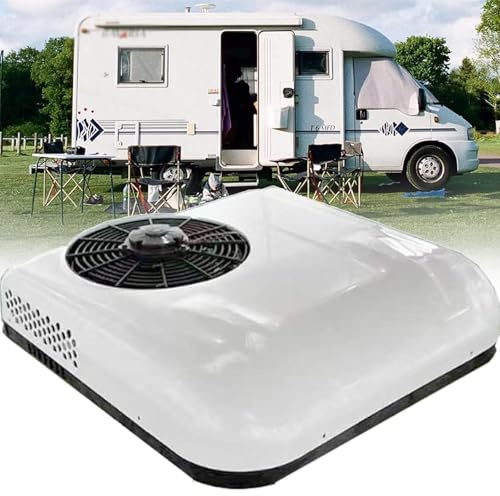 Condizionatore d'aria da tetto 12 V 24 V CC, raffreddamento e riscaldamento veloci, basso rumore, efficiente dal punto di vista energetico per camion, camper, barche, rimorchi