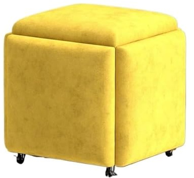 Cubo de asiento multifuncional con asiento acolchado y ruedas giratorias para uso en la sala de estar