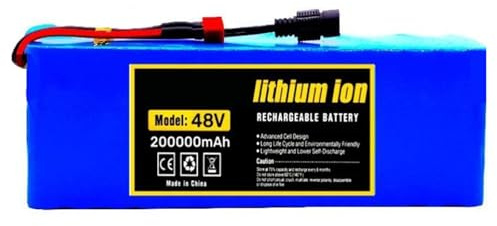 48V Batería De Iones De Litio para Patinete Eléctrico 200AH Batería De Litio De Alta Potencia 13S3P Waterproof Lithium-Ion Batteria con 54.6V 2A Caricabatterie