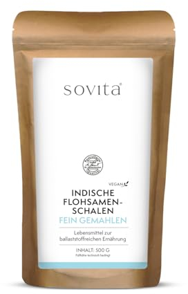 Indische Flohsamenschalen | fein gemahlen zur ballaststoffreichen Ernährung | Lebensmittel | 500 g