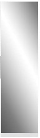 FORTE Calma Schuhschrank mit 1 Spiegeltür, Holzwerkstoff, Weiß, 180 x 50 x 20 cm