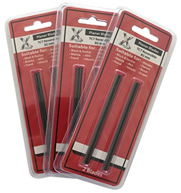 Xcalibur Tooling Lame piallare reversibili TCT in metallo duro da 82 mm compatibili con Le lame TCT planate Trend CR / PB29 82 mm Anche siut per Bosch Makita Ryobi DeWalt Set di 6