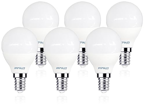 Sigmaled lighting - Lampadina LED E14 6W (equivalente 50W) - 550 lumen - Luce naturale 4000K - Attacco piccolo - Lampada LED G45 mini GLOBO - 6 PEZZI