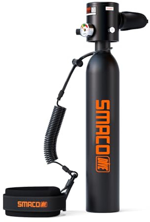 SMACO Mini Tauchflasche 0,5L Sauerstoffflasche Tauchen Mini Taucherflasche für Unterwasseratmung Tragbare Tauchen Sauerstofftank Lung Air Tank für Notfallrettung Bootsreinigung Tauchausrüstung S300