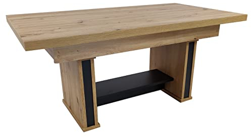 Couchtisch Ausziehbar Kleiner Tisch Höhenverstellbar, Sofatisch für Wohnzimmer Rechteckig Klein, Beistelltisch Ausklappbar Wohnzimmertisch Wohnzimmermöbel Schwarz Artisan Eiche 124x67x74 cm