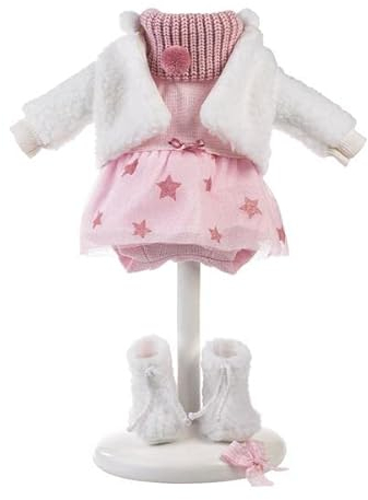 Llorens 1053542 Puppenkleidung für 35cm Puppen, Kleiderset Tütü Sterne, Puppenzubehör