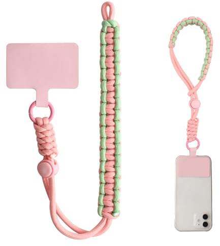VinBee Correa tejida para teléfono móvil, cuerda antipérdida para teléfono móvil, apta para todos los teléfonos móviles, cuerda de muñeca trenzada, artículo de moda
