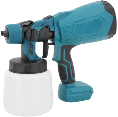 Weytoll Pistola a spruzzo a batteria, Pistola a spruzzo elettrica per vernice da 600 W 38.000 giri/min con aerografo elettrico da 1000 ML (Compatibile con Makita batteria 18V, batterie non incluse)