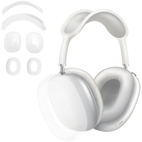 CAPASTEC Silikon Ohrpolster & Kopfband Schutz Für Apple AirPod Max 1Set | Weiß, TPU, 9x10,8 Cm, Kratzerfest, Schweißbeständig, Reißfest, Ultradünn, Bequeme Passform