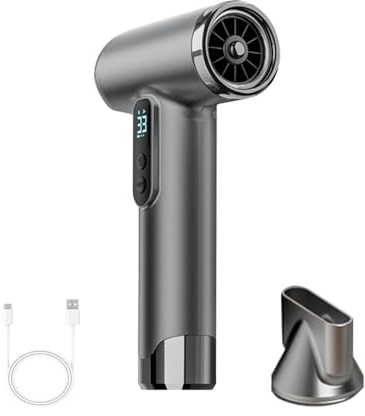 SL Euthtion Asciugacapelli senza fili, batteria da 15000 mAh, asciugacapelli ricaricabile, 3 regolabili per vento caldo e freddo, utilizzato per viaggi, campeggio e camper.