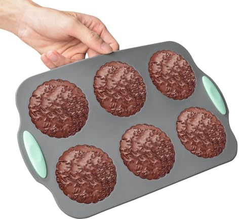 Generisch Molde de silicona ,Molde para 6 tazas con estampado floral,Moldes de silicona para hornear - Para Navidad Pan de Pascua Galletas Fabricación de Jabón