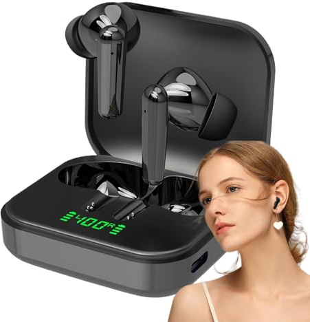 Genérico Auriculares Inalámbricos, Intrauditivos – Auricular Inalámbrico con Cancelación, De Ruido 5.3 Tiempo, Reproducción Prolongado para Deportes Físicos | Multipurpose Outdoor Indoor Utility