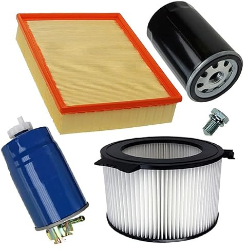 BESTPRICE Inspektionspaket Filterset mit 1x Luftfilter, 1x Innenraumfilter (Pollenfilter), 1x Ölfilter, 1x Kraftstofffilter, Kompatibel mit VW TRANSPORTER T4
