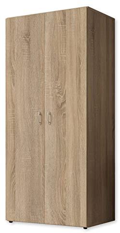 Stella Trading BASE, Armadio classico in 3 diverse dimensioni, versatile, ante a battente, effetto rovere sonoma, 80 x 177 x 52 cm, L x A x P