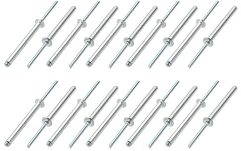 sourcing map 20Stk.Aluminum/Stahl Offenes Ende Blind Nieten 5mm x 50mm