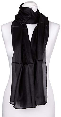 Tinitex Seidenschal Halstuch Schal schwarz Seide 180x45cm