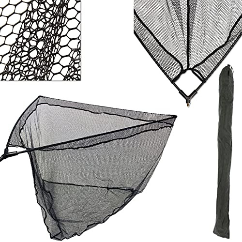 42 INCH LARGE RUBBER CARP FISHING LANDING NET BLACK RUBBERISED MESH NGT NEW