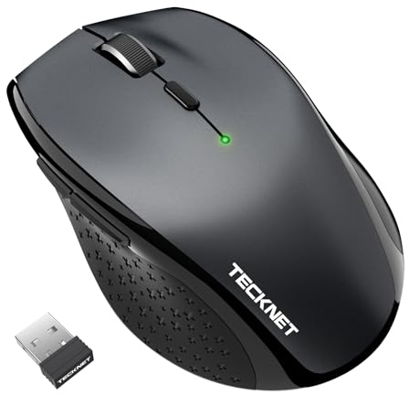 TECKNET Bluetooth Maus, 4800 DPI Maus Kabellos (Tri-Mode: BT 5.0/3.0 2.4G), Leise Funkmaus mit USB-Empfänger für Laptop PC Computer, Mac OS, Android, Windows