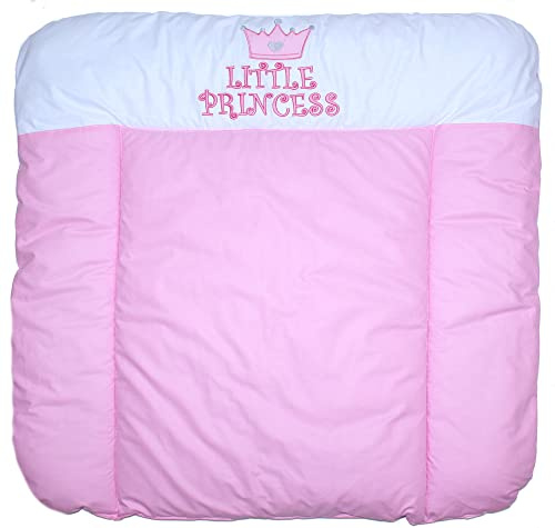 Wickelauflage mit Applikation -Princess Rosa Rosa - Wickeltischauflage Baby Auflage (70 x 50 cm)