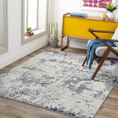 Livabliss Sarah Leyte Alfombra Mármol, Salón – 160x220 cm, Gris y Marfil