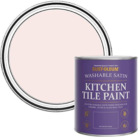 Rust-Oleum Pink water resistant Kitchen Tile Paint in Satin Finish - China Rose 750ml