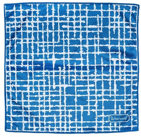 Weserwef® XXL Mikrofasertuch Brillenputztücher in Optikerqualität 30 x 30 cm (Blue)