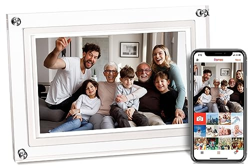 10.1inch Acrylic Digital Picture Frame, WiFi Digital Photo Frame with 16GB Large Capacity HD IPS Touchscreen,Auto-Rotate, Share Photos/Videos Instantly Via Frameo App from Anywhere