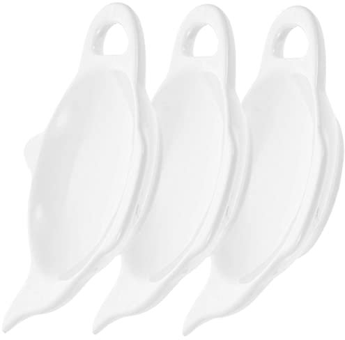 HEMOTON 3pcs Ceramic Tea Bag Holder Teapot Shaped Teabag Saucer Dessert and Snack Dish Smooth Edge Spoon Rest White Easy to Clean